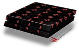 Vinyl Decal Skin Wrap compatible with Sony PlayStation 4 Original Console Pastel Butterflies Red on Black (PS4 NOT INCLUDED)