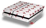 Vinyl Decal Skin Wrap compatible with Sony PlayStation 4 Original Console Pastel Butterflies Red on White (PS4 NOT INCLUDED)