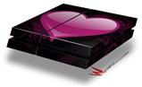 Vinyl Decal Skin Wrap compatible with Sony PlayStation 4 Original Console Glass Heart Grunge Hot Pink (PS4 NOT INCLUDED)