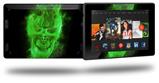 Flaming Fire Skull Green - Decal Style Skin fits 2013 Amazon Kindle Fire HD 7 inch