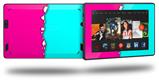Ripped Colors Hot Pink Neon Teal - Decal Style Skin fits 2013 Amazon Kindle Fire HD 7 inch