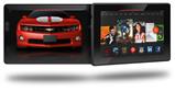 2010 Chevy Camaro Victory Red - White Stripes on Black - Decal Style Skin fits 2013 Amazon Kindle Fire HD 7 inch