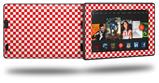 Checkered Canvas Red and White - Decal Style Skin fits 2013 Amazon Kindle Fire HD 7 inch