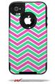 Zig Zag Teal Green and Pink - Decal Style Vinyl Skin fits Otterbox Commuter iPhone4/4s Case (CASE SOLD SEPARATELY)