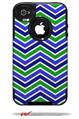 Zig Zag Blue Green - Decal Style Vinyl Skin fits Otterbox Commuter iPhone4/4s Case (CASE SOLD SEPARATELY)