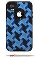 Retro Houndstooth Blue - Decal Style Vinyl Skin fits Otterbox Commuter iPhone4/4s Case (CASE SOLD SEPARATELY)