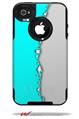 Ripped Colors Neon Teal Gray - Decal Style Vinyl Skin fits Otterbox Commuter iPhone4/4s Case (CASE SOLD SEPARATELY)