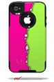Ripped Colors Hot Pink Neon Green - Decal Style Vinyl Skin fits Otterbox Commuter iPhone4/4s Case (CASE SOLD SEPARATELY)