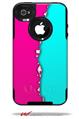 Ripped Colors Hot Pink Neon Teal - Decal Style Vinyl Skin fits Otterbox Commuter iPhone4/4s Case (CASE SOLD SEPARATELY)