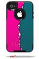 Ripped Colors Hot Pink Seafoam Green - Decal Style Vinyl Skin fits Otterbox Commuter iPhone4/4s Case (CASE SOLD SEPARATELY)