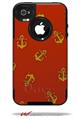 Anchors Away Red Dark - Decal Style Vinyl Skin fits Otterbox Commuter iPhone4/4s Case (CASE SOLD SEPARATELY)