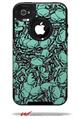 Scattered Skulls Seafoam Green - Decal Style Vinyl Skin fits Otterbox Commuter iPhone4/4s Case (CASE SOLD SEPARATELY)