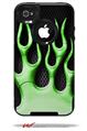 Metal Flames Green - Decal Style Vinyl Skin fits Otterbox Commuter iPhone4/4s Case (CASE SOLD SEPARATELY)