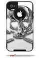 Chrome Skull on White - Decal Style Vinyl Skin fits Otterbox Commuter iPhone4/4s Case (CASE SOLD SEPARATELY)