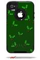 Christmas Holly Leaves on Green - Decal Style Vinyl Skin fits Otterbox Commuter iPhone4/4s Case (CASE SOLD SEPARATELY)
