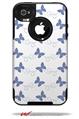 Pastel Butterflies Blue on White - Decal Style Vinyl Skin fits Otterbox Commuter iPhone4/4s Case (CASE SOLD SEPARATELY)