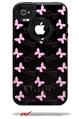 Pastel Butterflies Pink on Black - Decal Style Vinyl Skin fits Otterbox Commuter iPhone4/4s Case (CASE SOLD SEPARATELY)