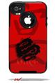 Oriental Dragon Black on Red - Decal Style Vinyl Skin fits Otterbox Commuter iPhone4/4s Case (CASE SOLD SEPARATELY)
