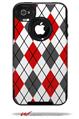 Argyle Red and Gray - Decal Style Vinyl Skin fits Otterbox Commuter iPhone4/4s Case (CASE SOLD SEPARATELY)