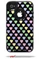 Pastel Hearts on Black - Decal Style Vinyl Skin fits Otterbox Commuter iPhone4/4s Case (CASE SOLD SEPARATELY)