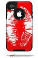 Big Kiss White Lips on Red - Decal Style Vinyl Skin fits Otterbox Commuter iPhone4/4s Case (CASE SOLD SEPARATELY)