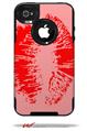 Big Kiss Red Lips on Pink - Decal Style Vinyl Skin fits Otterbox Commuter iPhone4/4s Case (CASE SOLD SEPARATELY)