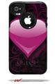 Glass Heart Grunge Hot Pink - Decal Style Vinyl Skin fits Otterbox Commuter iPhone4/4s Case (CASE SOLD SEPARATELY)