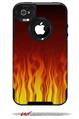 Fire on Black - Decal Style Vinyl Skin fits Otterbox Commuter iPhone4/4s Case (CASE SOLD SEPARATELY)