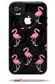 Flamingos on Black - Decal Style Vinyl Skin fits Otterbox Commuter iPhone4/4s Case (CASE SOLD SEPARATELY)
