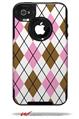 Argyle Pink and Brown - Decal Style Vinyl Skin fits Otterbox Commuter iPhone4/4s Case (CASE SOLD SEPARATELY)