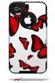 Butterflies Red - Decal Style Vinyl Skin fits Otterbox Commuter iPhone4/4s Case (CASE SOLD SEPARATELY)