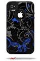 Twisted Garden Gray and Blue - Decal Style Vinyl Skin fits Otterbox Commuter iPhone4/4s Case (CASE SOLD SEPARATELY)