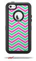 Zig Zag Teal Green and Pink - Decal Style Vinyl Skin fits Otterbox Defender iPhone 5C Case (CASE SOLD SEPARATELY)