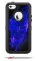 Flaming Fire Skull Blue - Decal Style Vinyl Skin fits Otterbox Defender iPhone 5C Case (CASE SOLD SEPARATELY)