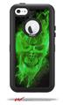 Flaming Fire Skull Green - Decal Style Vinyl Skin fits Otterbox Defender iPhone 5C Case (CASE SOLD SEPARATELY)