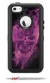 Flaming Fire Skull Hot Pink Fuchsia - Decal Style Vinyl Skin fits Otterbox Defender iPhone 5C Case (CASE SOLD SEPARATELY)