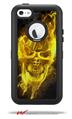 Flaming Fire Skull Yellow - Decal Style Vinyl Skin fits Otterbox Defender iPhone 5C Case (CASE SOLD SEPARATELY)