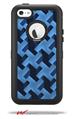 Retro Houndstooth Blue - Decal Style Vinyl Skin fits Otterbox Defender iPhone 5C Case (CASE SOLD SEPARATELY)