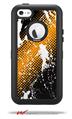 Halftone Splatter White Orange - Decal Style Vinyl Skin fits Otterbox Defender iPhone 5C Case (CASE SOLD SEPARATELY)