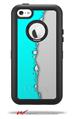 Ripped Colors Neon Teal Gray - Decal Style Vinyl Skin fits Otterbox Defender iPhone 5C Case (CASE SOLD SEPARATELY)