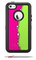 Ripped Colors Hot Pink Neon Green - Decal Style Vinyl Skin fits Otterbox Defender iPhone 5C Case (CASE SOLD SEPARATELY)
