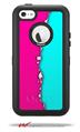 Ripped Colors Hot Pink Neon Teal - Decal Style Vinyl Skin fits Otterbox Defender iPhone 5C Case (CASE SOLD SEPARATELY)