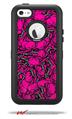 Scattered Skulls Hot Pink - Decal Style Vinyl Skin fits Otterbox Defender iPhone 5C Case (CASE SOLD SEPARATELY)