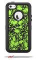Scattered Skulls Neon Green - Decal Style Vinyl Skin fits Otterbox Defender iPhone 5C Case (CASE SOLD SEPARATELY)