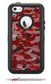 HEX Mesh Camo 01 Red Bright - Decal Style Vinyl Skin fits Otterbox Defender iPhone 5C Case (CASE SOLD SEPARATELY)