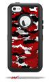WraptorCamo Digital Camo Red - Decal Style Vinyl Skin fits Otterbox Defender iPhone 5C Case (CASE SOLD SEPARATELY)
