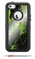 Halftone Splatter Green White - Decal Style Vinyl Skin fits Otterbox Defender iPhone 5C Case (CASE SOLD SEPARATELY)