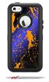 Halftone Splatter Orange Blue - Decal Style Vinyl Skin fits Otterbox Defender iPhone 5C Case (CASE SOLD SEPARATELY)