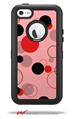 Lots of Dots Red on Pink - Decal Style Vinyl Skin fits Otterbox Defender iPhone 5C Case (CASE SOLD SEPARATELY)