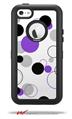 Lots of Dots Purple on White - Decal Style Vinyl Skin fits Otterbox Defender iPhone 5C Case (CASE SOLD SEPARATELY)